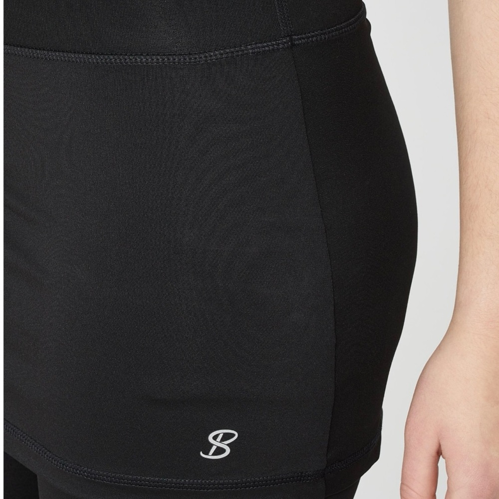 Sofibella Black Skirted Leggings, 4-way Stretch, Wicking, Sz M - Picture 4 of 7